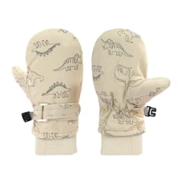 Children Waterproof Skiing Fleece Lined Mittens Dinosaur Patterned Winter Gloves Kids Outdoor Cold Weather Accessories