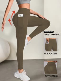 Women's Super Soft Leggings with Pockets, High Waisted Tummy Control for Yoga Workout and Casual Lounge Wear Comfort
