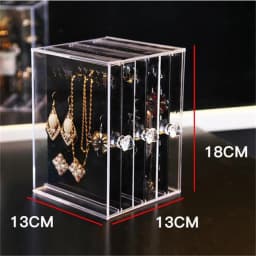 Jewelry Storage Box Acrylic Earring Holder Necklace Display Stand Clear Transparent Classification Easy To Access Easy Access