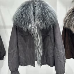 OFTBUY Real Fox Fur Oversized Collar Goose Down Jacket Winter Warm Zipper Drawstring Hem Outerwear Women Suede Cropped Coat