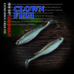SUNMILE 2025 New Soft Bait 6.5CM Swimbait for Bass Pike Zander Snook Perch Fishing Lures with 3D EYES JIG Head Rig Soft Lure