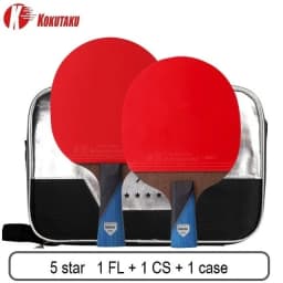 KOKUTAKU ITTF Professional 4/5/6 Star Ping Pong Racket Carbon Table Tennis Racket Bat Paddle Set Pimples In Rubber With Bag