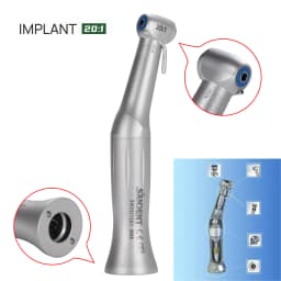 SANDENT 20:1 Dental Implant Contra Angle Handpiece Push Button Chuck External Spray E-Type Motor Compatible