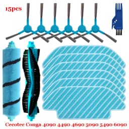 For Cecotec Conga 4090 4490 4690 5090 5490 6090 Robot Vacuum Cleaner Side / Soft Roller Brush Mop Cloth Rags Wheel Accessories