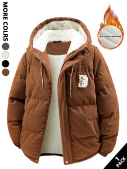 Men's Hooded Cotton Jacket Is Light and Warm Without Being Bulky. the Hood Adds Practicality and Is Suitable for Outdoor Light Activities, Warm-Up Exercises, Layering in Autumn and Winter, Daily Shopping, Friend Gatherings, and Short Trips