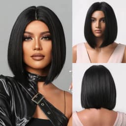 Rainbow Multi-Color Synthetic Wig for Daily Parties, Halloween Cosplay Wig, Bob Hairstyle Wig, Head Cover