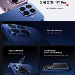 Global Version Xiaomi 17t Pro Mobile Phone Leica 5X Telephoto Lens 7000Mah (Type) Silicon-Carbon Battery 6.83 "Amoled Display Xiaomi Hyperos Cellphone