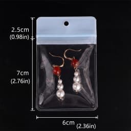 10Pcs Multi Size EVA Hang Hole Self Seal Packaging Bags Jewelry Organizer For Earrings Bracelet Storage Display Gift Packaging