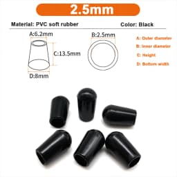 2.5/3/3.5/4/5/6/7/8/10mm PVC Round End Cap Cover Screw Thread Hook Cover Soft Plastic Caps Coat Hanger Anti Protective Sleeve