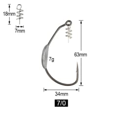 Spinpoler Raptor Weighted Swimbait Hooks 5/0 7/0 10/0 Twistlock Centering Pin Spring High Carbon Steel Weedless Fishing Hooks