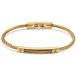 Trendy Braided Wire Bracelet with Metal Bar Accent - Durable Magnetic Lock Jewelry for Men & Women