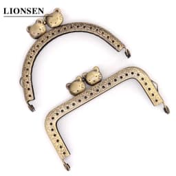 10pcs 8.5CM 10.5CM 12.5CM Cat Metal Purse Frame Handle for Clutch Bag Handbag Accessories Making Kiss Clasp Lock Bronze Bags