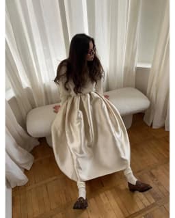 Pretty Champagne Midi Skirt Custom Made Pleated Silk Satin Women High Street Long Skirt 2025 New Female Evening Party Skirts