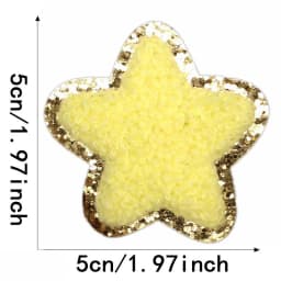 10pcs Set Chenille Self-Adhesive Patches Shiny Glitter Base Lightning Star Rainbow Patch for Bags Hats Jackets Clothing