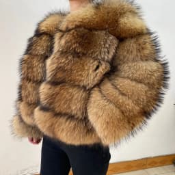 Women's Fur Coat - Winter Women's Warm Natural Raccoon Fur Coat - Fashionable Luxury Mainstream Brand Genuine Leather Coat