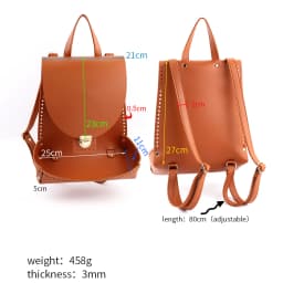 DIY Woven Backpack Set Handmade Leather Handbag Shoulder Strap Bottoms Knitting Bag with Hardware Accessories Black Brown Coffee