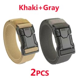 Automatic Plastic Buckle Tactical Belt Men's Multifunction Military Fan Canvas Belt Outdoor Faux Nylon Training Waist Belt Pants