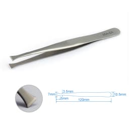 Stainless Steel Precision Stamp Tweezers Round Flat Mouth Warped Head Short Curved Clip Philatelic Tool Shovel-Shaped Paper Clip
