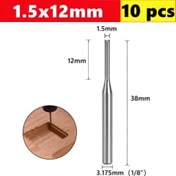 10pcs Carbide End Mill  3.175mm （1/8）Shank 2 Flute Straight Slot Milling Cutter MDF Plastic Wood Cutter CNC Machine Router Bit