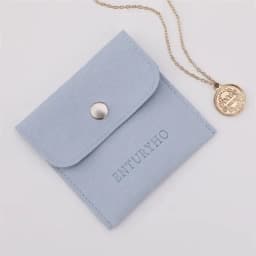 50 Personalized Logo Size Microfiber Jewelry Gift Pouch Velvet Snap Button Rings Earrings Packaging Organizer Wedding Favors Bag