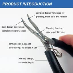 Bent Needle Nose Pliers Mini Serrated Pliers for Jewelry Making Electronic Repair Hand Tools
