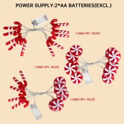 1pc 10/20/30 LED Red Walking Stick And Candy String Lights Fairy Atmosphere Hanging Lamp Battery Powered Suitable For Home Decor
