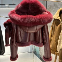 YOLOAgain 2025 Winter Warm Hooded Suede Shearling Jacket Coat Women Real Fox Fur Jacket
