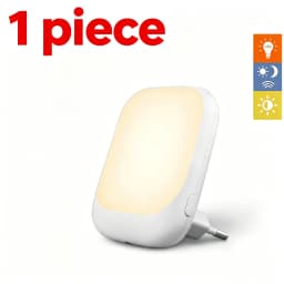 EU Plug LED Sensor Night Light Smart Dusk‑to‑Dawn Warm Light for Room Corridor Bathroom Home Decor