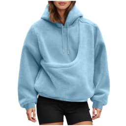 Unisex Fall And Winter Casual Fleece Solid Color Pet Pocket Hooded Sweatshirt Funny Pullover Sleep Tunics Women
