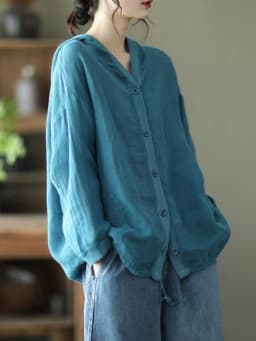 Jacket Spring and Summer Women's Clothing Cotton and Linen Hooded Coat Sun Shirt Linen Cardigan Thin Retro Korean Autumn Cloths