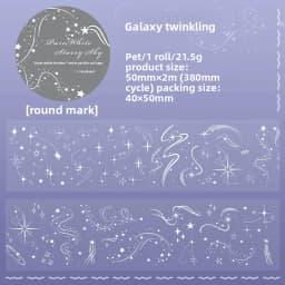 5x200cm Pure White Cute PET Die-Cut TapeStickers Lovely Bow Bubble Star Stickers for Journal Scrapbook DIY Phone Case
