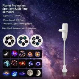 Mini Starry Sky Projector Light 360° Adjustable LED Night Light 15 Patterns for Bedroom Romantic Birthday Party Atmosphere Lamp