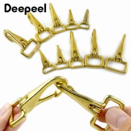 1-5Pcs Solid Brass Hook Buckle Carabiner Trigger Clip Snap Clasp Bag Strap Dog Collar Key Chain Buckles DIY Hardware Accessories