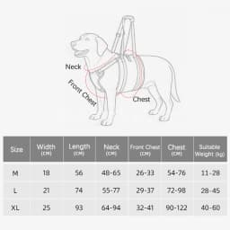 Dog Lift Harness Adjustable Reflective Rehabilitation Support Sling Mobility Aid for Old Injured Medium Large Dog Walking Assist