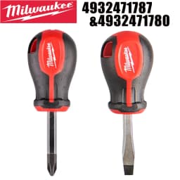 Milwaukee 4932471787/4932471780 Tri-Lobe Grip Stubby Screwdriver Set PH2 x 45mm/SL 1.2x6.5x45mm