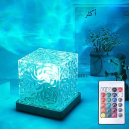 Ocean Wave Projector Light Ocean Lava Lamp Luminorthe Cube Northern Lights Cube w/16 Colors,Dynamic Ripple Effect,Living Room