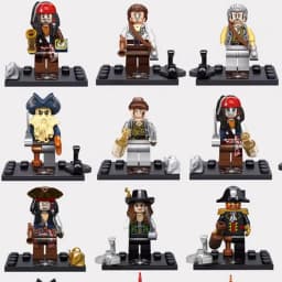 Mini Blocks Navy Pirates Anime Figures Mini Bricks Toys Captain Jack Sparrow Caribbean Figure Blocks Children Assembly Toys