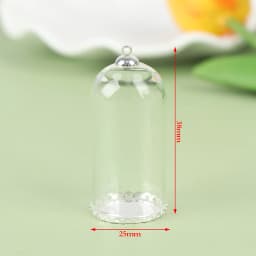 4/6/8/10CM Doll Glass Dome Display Wood Cork Bell Jar With Wooden Base Decoation Craft Table Decoation Craft