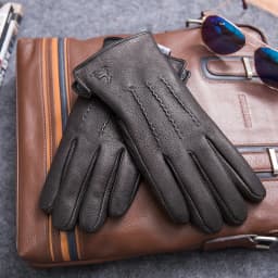 MPPM Winter Gloves Men Genuine Leather Sheepskin for Adult Warm Winter Deerskin Gloves Christmas Gift Men's Sheepskin Gloves