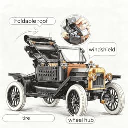 1060PCS Retro Classic Early Ford Vehicle Building Blocks Set T Model Car DIY Assembly Ornament Festival Gift For Collectors Toys