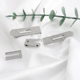 1/2/5Sets Silver Diamond Steel Lock Puller Slider For Birkin 30 Handbags Bags Hook Clasps Eyelet Plate Rivet Studs Accessories