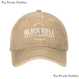 Black Coffee Rifles Hat Baseball Cap Vintage Washed Dyed Dad Hat Adjustable Hat