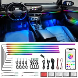 18-in-1 128 Colorful RGB Symphony Car Ambient Interior LED Universal Multiple Modes Decoration Atmosphere Lights App Control