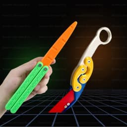 New Knife Fidget Toy 3D Printing Technology Stocking Stuffers Gift With Butterfly Claw Blade Carrot Fidget Toy Stress relief Toy