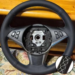 Hand Stitched Perforated Microfiber Leather E61 530d 545i 550i E63 E64 630i 645Ci 650i Steering Wheel Cover For BMW E60