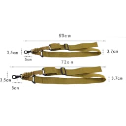 Tactical Rifle Sling Single Point with Metal Hooks Nylon Adjustable Gun Shoulder Straps for Men Outdoors Hunting Shooting Combat