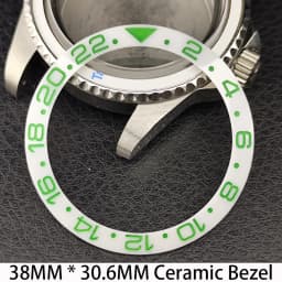 Sloping 38mm * 30.6mm Ceramic/Aluminum Bezel GMT and Diving Watch Insert Fits for 40mm Men's Watch Case Bezel Replacement Insert