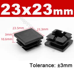 Black Square Pipe Tube Cap Plastic Tubing End Cover Glide Insert Blanking End Plugs Bung 10/13/15/16/18/19/20//22/23/25/28-200mm