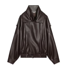 Guobioziy 2026 Fall New Women's Jacket 2026 Fall New Release Loose Faux Leather Biker Jacket Parka European and American Style