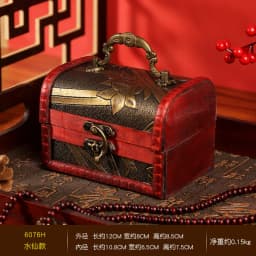 Hot-Selling Antique Retro Wooden Crystal Packaging Box with Green Stone - Yuan Datou Jewelry Storage Box